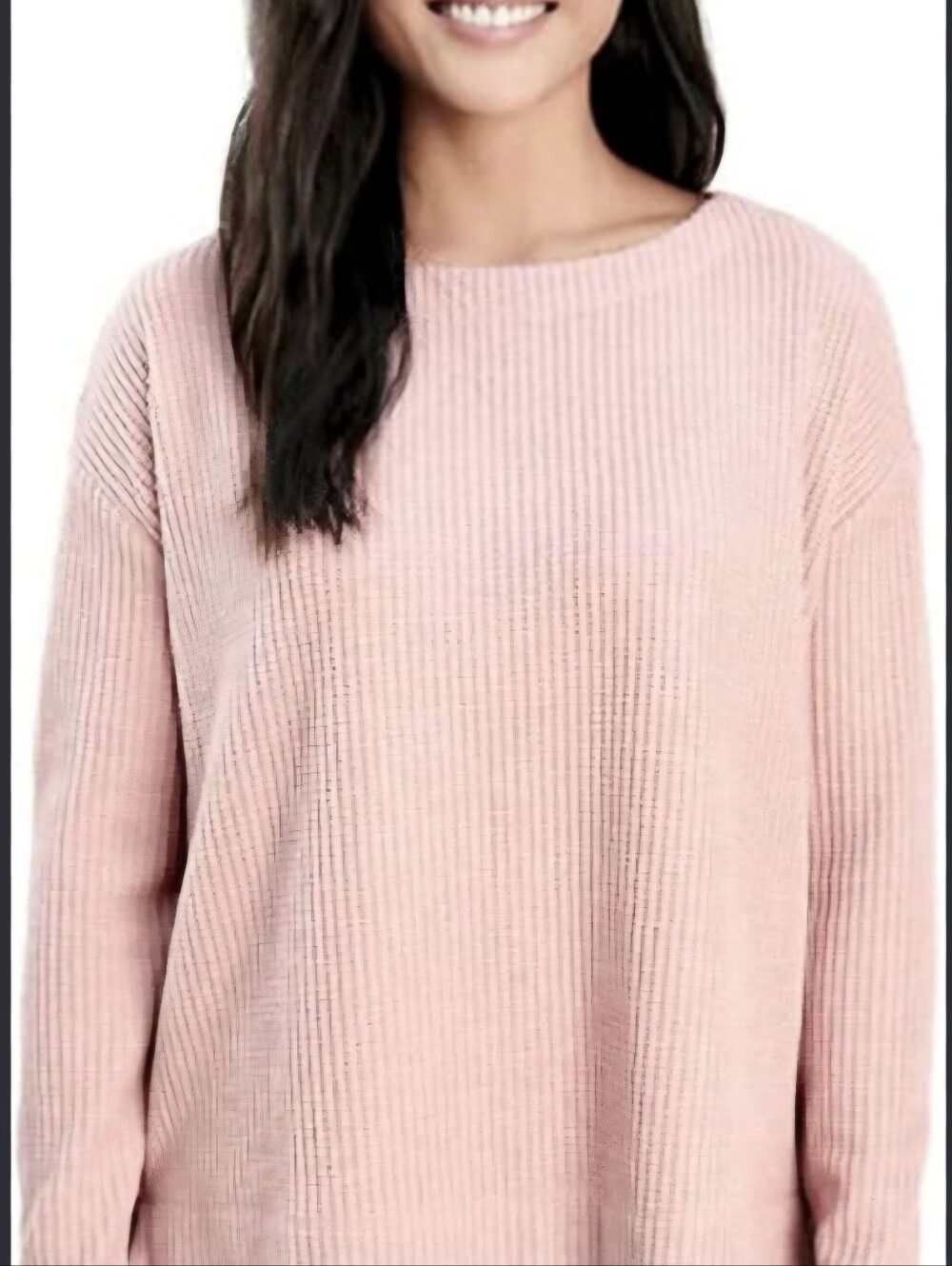 Splendid Waffle Knit, Scoop Neckline Long-Sleeve Top Rayon Blend Dusty Rose EUC